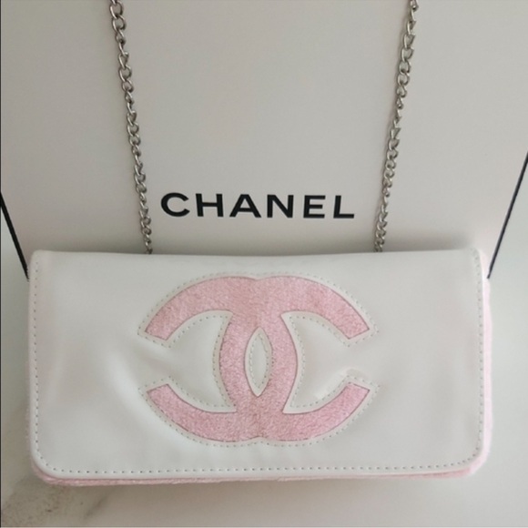 Chanel Precision White Patent Leather with Teddy Bear Barbie Pink Logo - Picture 12 of 16